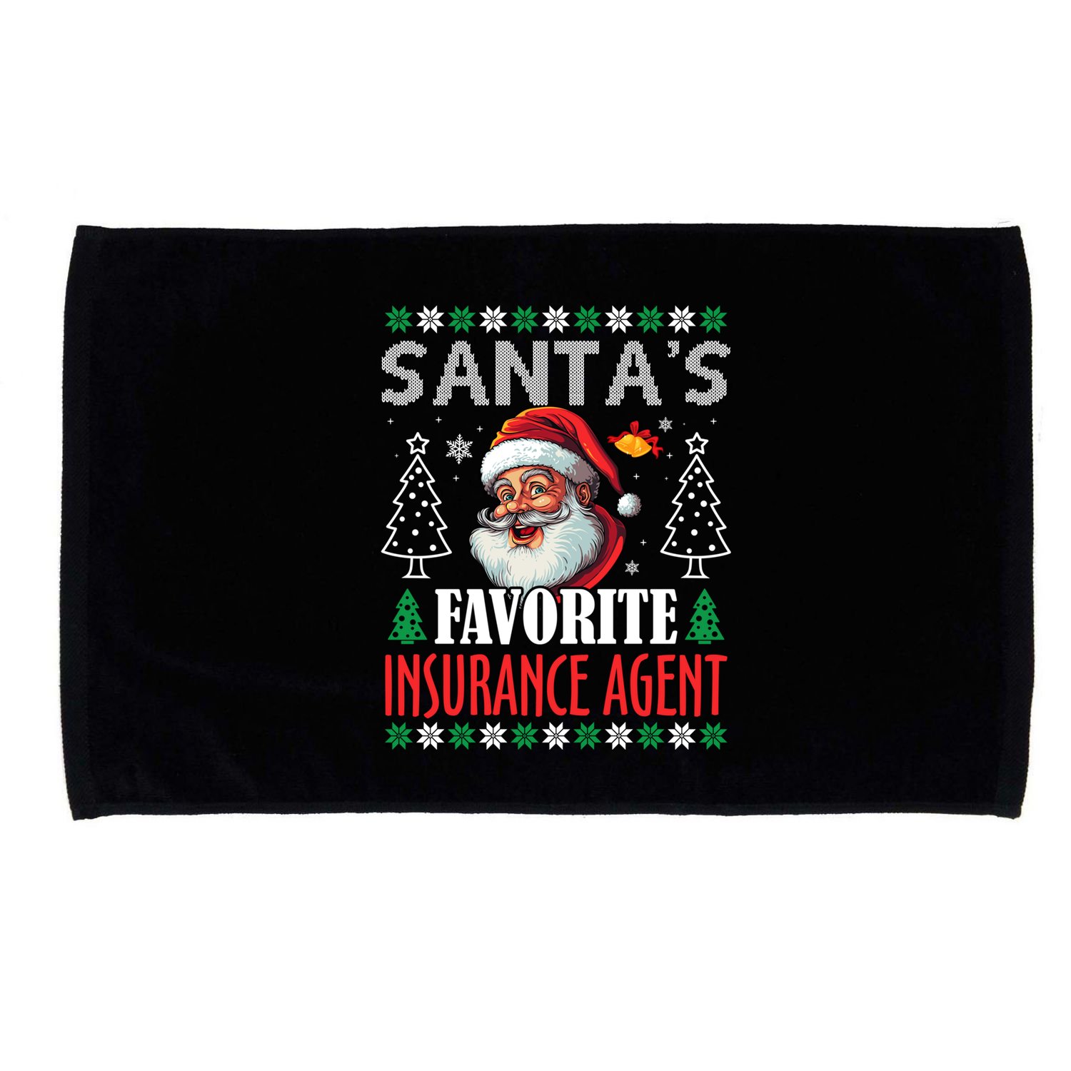 SantaS Favorite Insurance Agent Funny Christmas Gift Microfiber Hand Towel