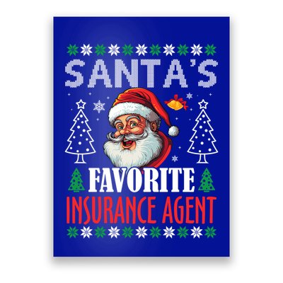 SantaS Favorite Insurance Agent Funny Christmas Gift Poster