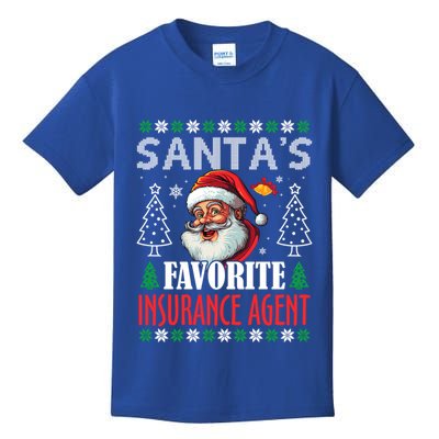 SantaS Favorite Insurance Agent Funny Christmas Gift Kids T-Shirt