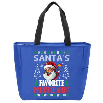 SantaS Favorite Insurance Agent Funny Christmas Gift Zip Tote Bag