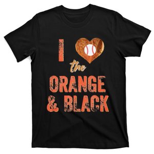 San Francisco I Love The Orange And Black Baseball T-Shirt