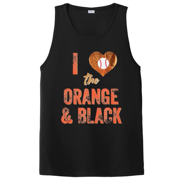 San Francisco I Love The Orange And Black Baseball PosiCharge Competitor Tank