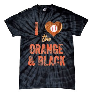 San Francisco I Love The Orange And Black Baseball Tie-Dye T-Shirt