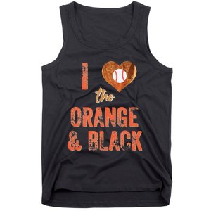 San Francisco I Love The Orange And Black Baseball Tank Top