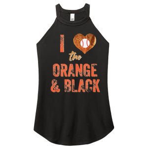 San Francisco I Love The Orange And Black Baseball Women's Perfect Tri Rocker Tank