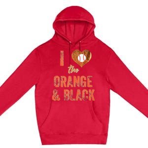 San Francisco I Love The Orange And Black Baseball Premium Pullover Hoodie