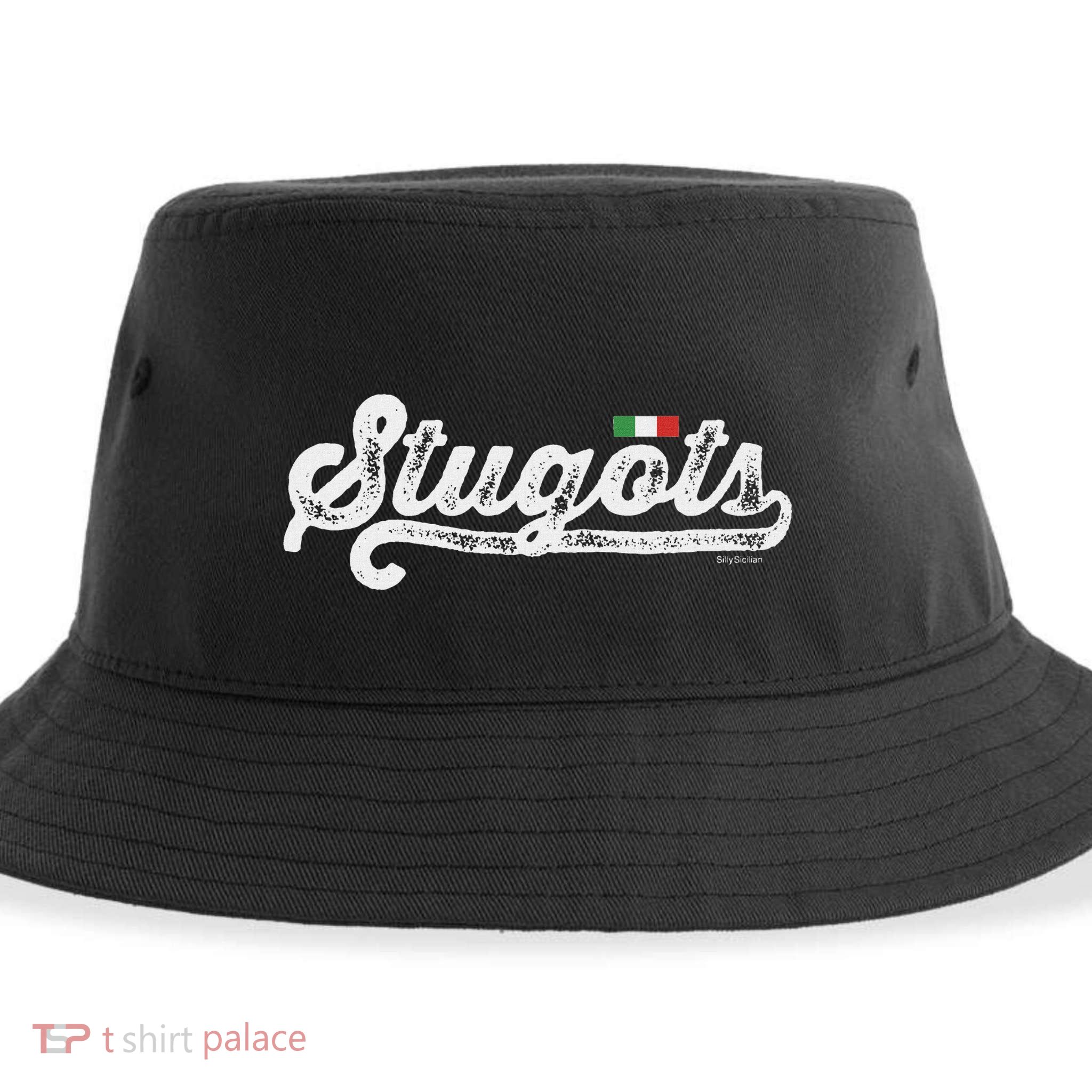 Stugots Funny Italian Saying Italy Flag White Vintage Script Sustainable Bucket Hat