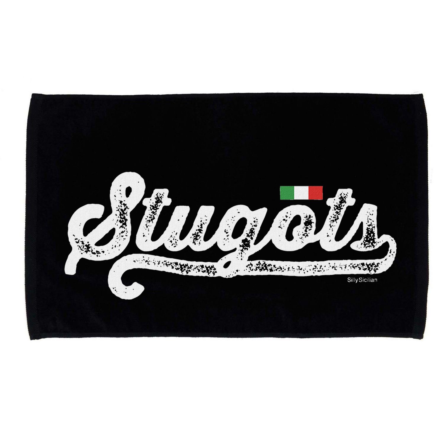 Stugots Funny Italian Saying Italy Flag White Vintage Script Microfiber Hand Towel