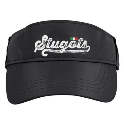 Stugots Funny Italian Saying Italy Flag White Vintage Script Adult Drive Performance Visor