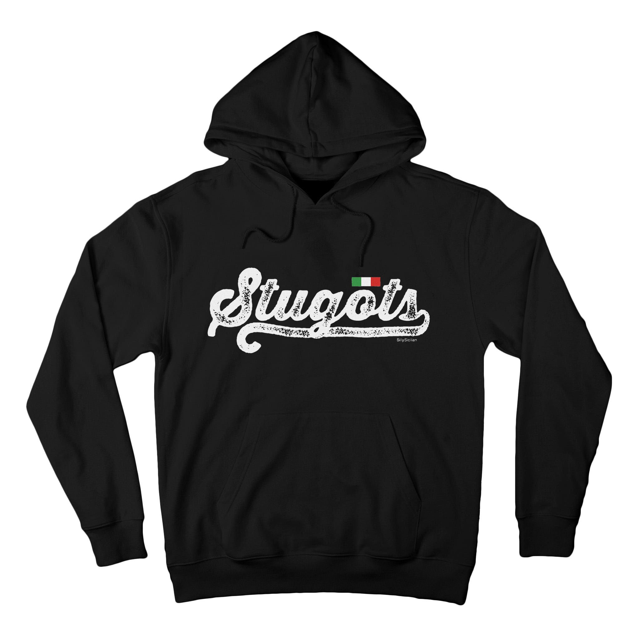 Stugots Funny Italian Saying Italy Flag White Vintage Script Tall Hoodie