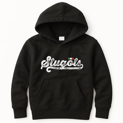 Stugots Funny Italian Saying Italy Flag White Vintage Script Kids Hoodie