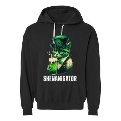 Shenanigator Funny Irish Shenanigans St Patricks Day Garment-Dyed Fleece Hoodie