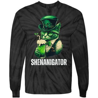 Shenanigator Funny Irish Shenanigans St Patricks Day Tie-Dye Long Sleeve Shirt