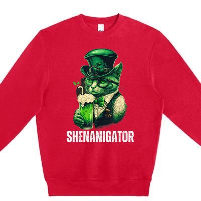 Shenanigator Funny Irish Shenanigans St Patricks Day Premium Crewneck Sweatshirt