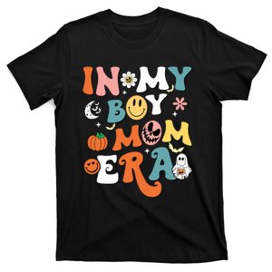 Smile Face In My Boy Mom Era Groovy Halloween Mom Of Boy T-Shirt