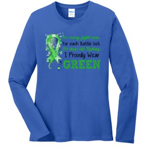 Still Fighting I Proudly Wear Green Ney Disease Awareness Funny Gift Ladies Long Sleeve Shirt