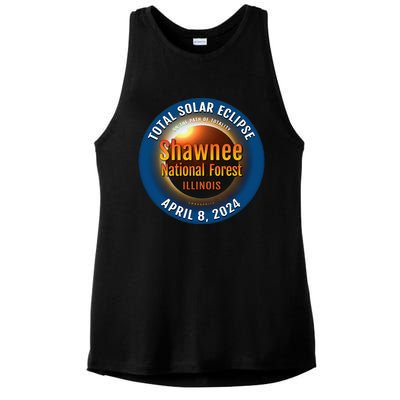 Shawnee Forest Illinois IL Total Solar Eclipse 2024 Ladies PosiCharge Tri-Blend Wicking Tank