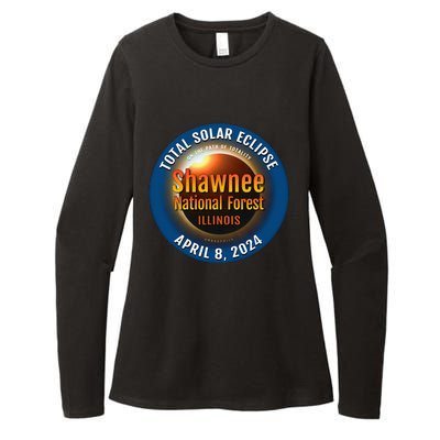 Shawnee Forest Illinois IL Total Solar Eclipse 2024 Womens CVC Long Sleeve Shirt