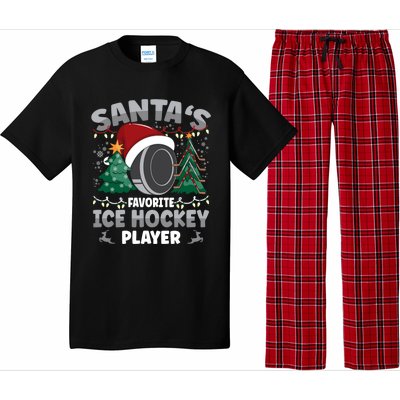 Santas Favorite Ice Hockey Player Gift Pajama Set