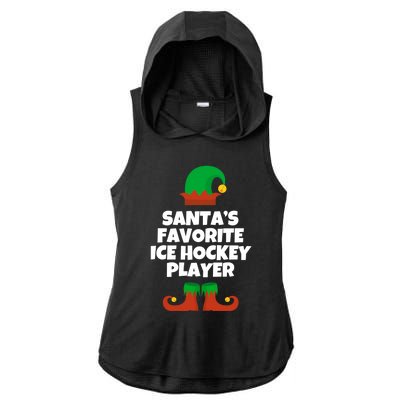 SantaS Favorite Ice Hockey Player Gift Christmas Funny Cute Gift Ladies PosiCharge Tri-Blend Wicking Draft Hoodie Tank