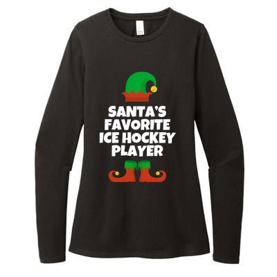 SantaS Favorite Ice Hockey Player Gift Christmas Funny Cute Gift Womens CVC Long Sleeve Shirt