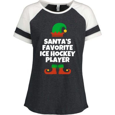 SantaS Favorite Ice Hockey Player Gift Christmas Funny Cute Gift Enza Ladies Jersey Colorblock Tee