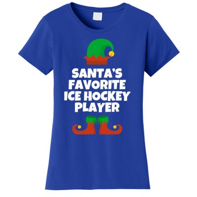 SantaS Favorite Ice Hockey Player Gift Christmas Funny Cute Gift Women's T-Shirt