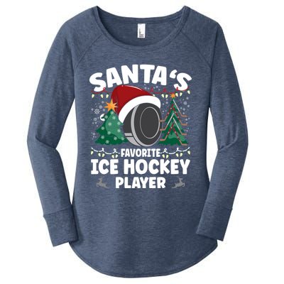 SantaS Favorite Ice Hockey Player Gift Women's Perfect Tri Tunic Long Sleeve Shirt