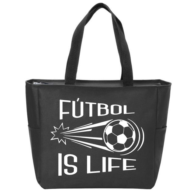 Soccer Futbol Is Life Zip Tote Bag