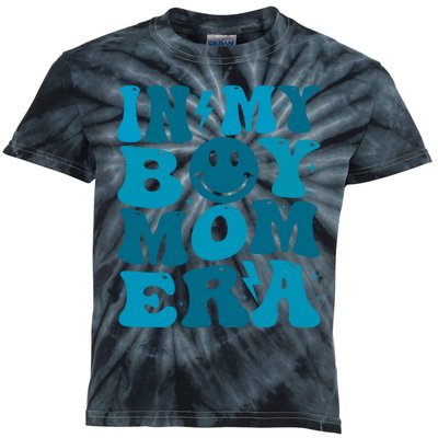 Smile Face In My Boy Mom Era Kids Tie-Dye T-Shirt