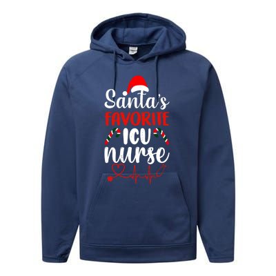 Santas Favorite Icu Nurse Meaningful Gift Performance Fleece Hoodie