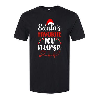 Santas Favorite Icu Nurse Meaningful Gift Softstyle® CVC T-Shirt