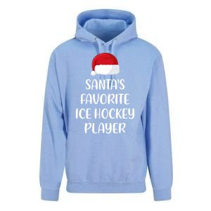 Santas Favorite Ice Hockey Player Christmas Ice Hockey Gift Unisex Surf Hoodie