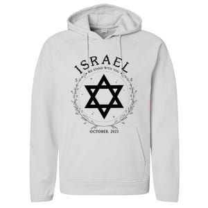 Support For Israel I Stand With Israel Jewish Non Distressed Performance Fleece Hoodie