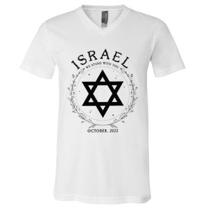 Support For Israel I Stand With Israel Jewish Non Distressed V-Neck T-Shirt