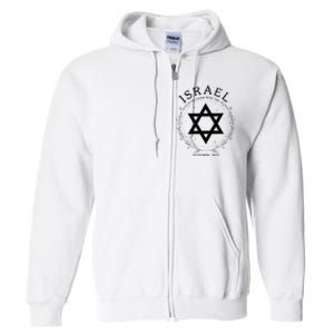 Support For Israel I Stand With Israel Jewish Non Distressed Full Zip Hoodie