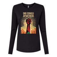 Stand For Justice: End Israel Apartheid Palestine Womens Cotton Relaxed Long Sleeve T-Shirt