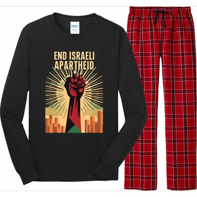 Stand For Justice: End Israel Apartheid Palestine Long Sleeve Pajama Set