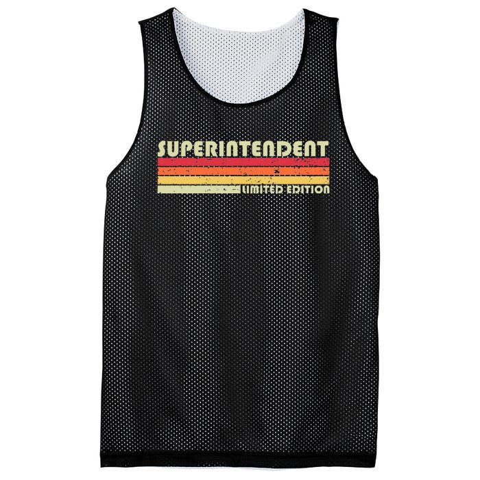 SUPERINTENDENT Funny Job Title Profession Birthday Worker Mesh Reversible Basketball Jersey Tank