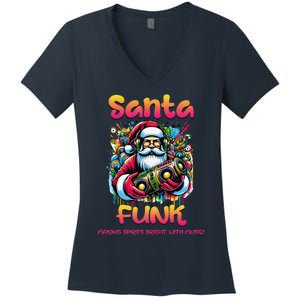 Santa Funk Jazz Funk Soul Hip Hop Women's V-Neck T-Shirt