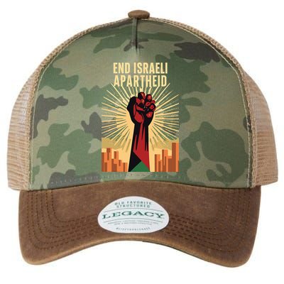 STAND FOR JUSTICE END ISRAEL APARTHEID PALESTINE Legacy Tie Dye Trucker Hat