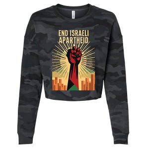 STAND FOR JUSTICE END ISRAEL APARTHEID PALESTINE Cropped Pullover Crew