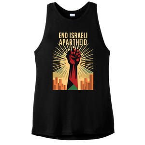 STAND FOR JUSTICE END ISRAEL APARTHEID PALESTINE Ladies PosiCharge Tri-Blend Wicking Tank