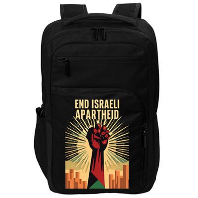 STAND FOR JUSTICE END ISRAEL APARTHEID PALESTINE Impact Tech Backpack