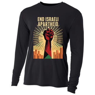 STAND FOR JUSTICE END ISRAEL APARTHEID PALESTINE Cooling Performance Long Sleeve Crew