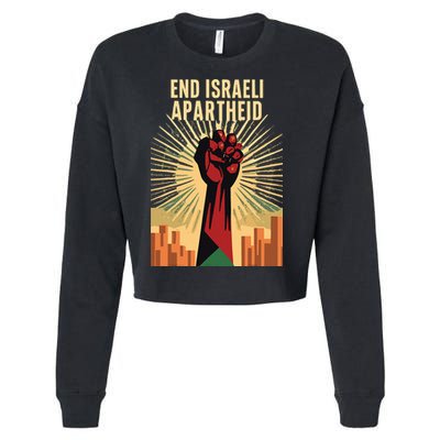 STAND FOR JUSTICE END ISRAEL APARTHEID PALESTINE Cropped Pullover Crew