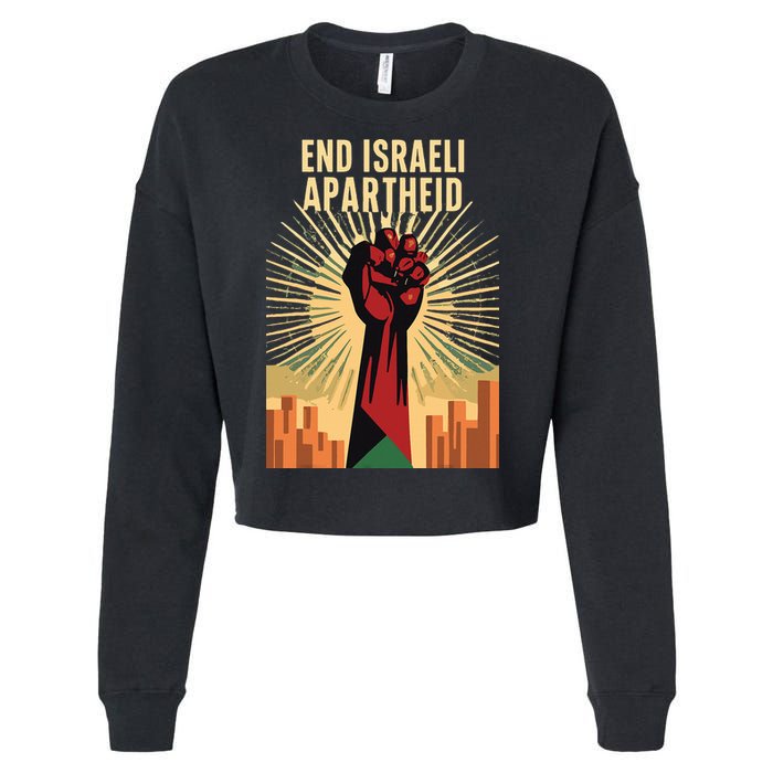 STAND FOR JUSTICE END ISRAEL APARTHEID PALESTINE Cropped Pullover Crew