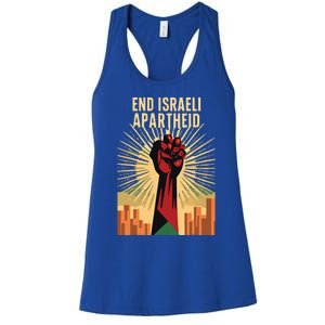 STAND FOR JUSTICE END ISRAEL APARTHEID PALESTINE Women's Racerback Tank