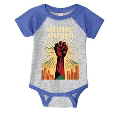 STAND FOR JUSTICE END ISRAEL APARTHEID PALESTINE Infant Baby Jersey Bodysuit