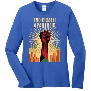 STAND FOR JUSTICE END ISRAEL APARTHEID PALESTINE Ladies Long Sleeve Shirt